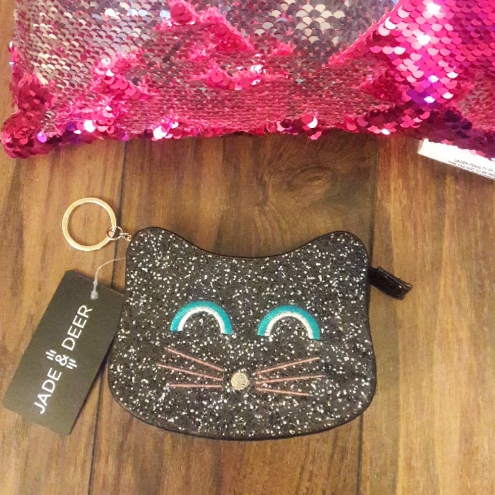 Black Cat key chain coin purse